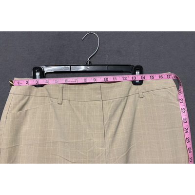 Apt. 9 Stretch Maxwell Cropped Pants S 14 Beige Check Workwear Career Cuffed
