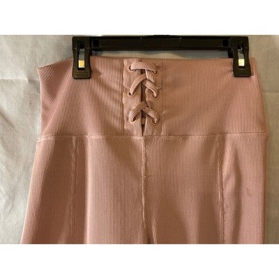 Women's It's Brand Pull-On Pink Ribbed Leggings Size Small, Stretchy Blend