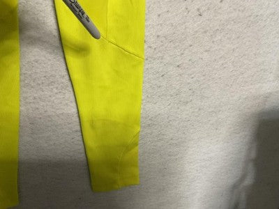 Adidas Leggings Womens XS Acid Yellow 7/8 Tight High Rise Ribbed Training GT6256