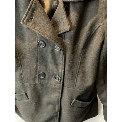 Robert Louis Women’s Jacket Medium Black Double-Breasted Wool Blend Lined