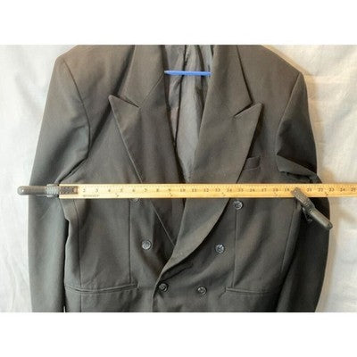 Julian Loren Men’s 44R Double Breasted Black Suit Jacket Blazer Classic Formal