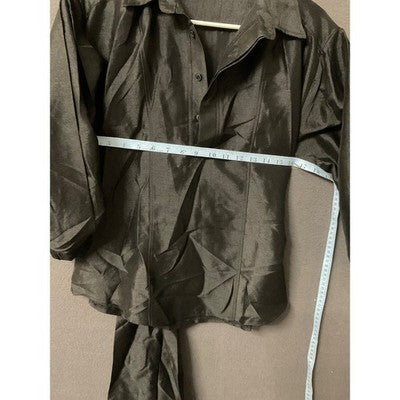 Amitie Black Polyester Blouse Lightweight Long Sleeve Size S Romantic Dark Goth