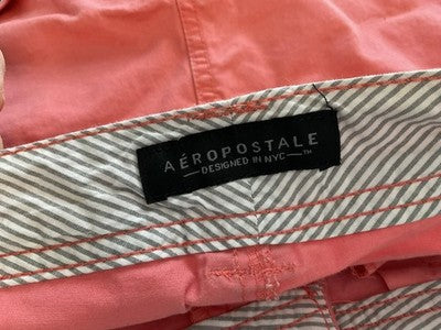 Aéropostale Shorts Womens 4 Pink Chino Short Cuffed Twill Casual Pockets