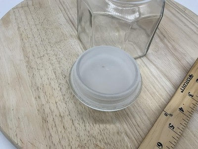 Clear Glass Kitchen Canister Jar With Lid Hexagon Faceted Storage Container
