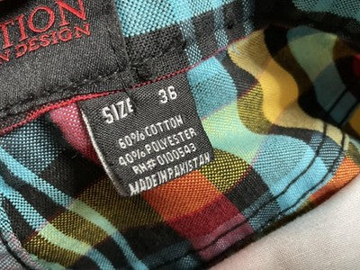 Evolution In Design Shorts Mens 36 Multicolor Plaid Bermuda Flat Front Pockets
