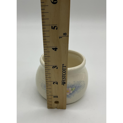 Vintage Sirius Enterprise Floral Pot Small Round Planter White Ceramic 1985
