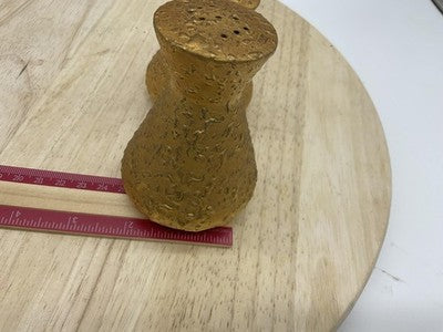 Gold Textured Salt Pepper Shaker Set Ceramic Small Modern Kitchen Decor Tabletop