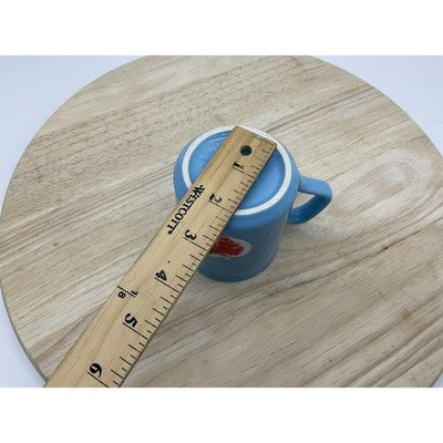 Blue Ceramic Coffee Mug Made in England Peach Graphic Cup Retro Kitchenware VTG
