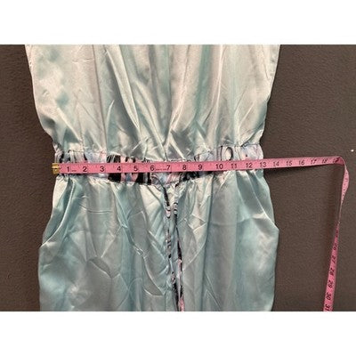 NWT Honey Minx SATIN Jajamas Harper One Piece Jumpsuit Sleep Set M/L Pockets