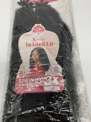 Outre X-Pression Twisted Up Springy Afro Twist 24in 3X 1 Black Hair Extensions