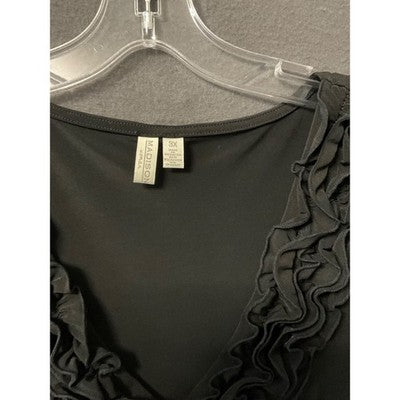 Madison Black Ruffle Detail Dress 3X Plus Women’s Sleeveless Elegant Style