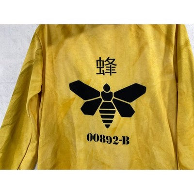 Faux Real Breaking Bad Hoodie Mens Small Yellow Hazmat Suit Cosplay Zip Up
