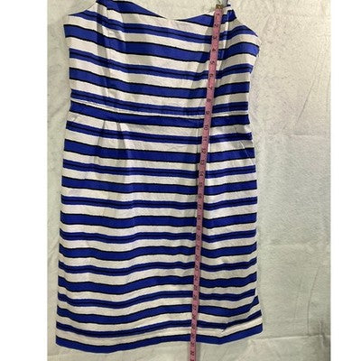 Gap Striped Sheath Dress Womens 14 Blue White Pockets Adjustable Straps Nautical