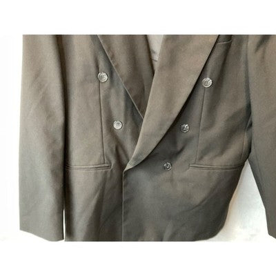 Julian Loren Men’s 44R Double Breasted Black Suit Jacket Blazer Classic Formal
