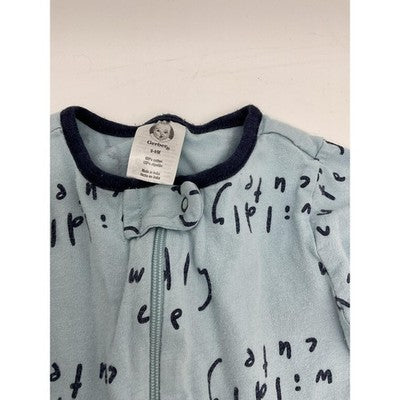 Gerber Sleep N Play Pajamas Baby Boys 6-9 Months Blue Wildly Cute One Piece Zip