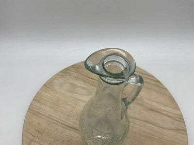 Clear Glass Decanter With Stopper Floral Starburst Handle Tabletop Decor Kitchen