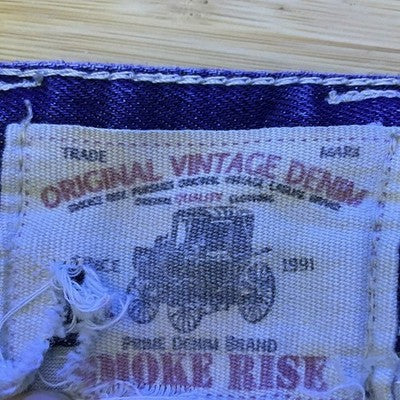 Smoke Rise Moto Jeans Men 32 Blue Distressed Paint Splatter Biker Denim Grunge
