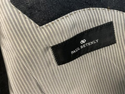 Paul Betenly Sport Coat Mens 48L Gray Wool Cashmere Herringbone Blazer