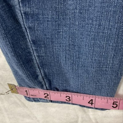 Between Us Jeans Womens 14 Blue Medium Wash High Rise Distressed Skinny Stretch