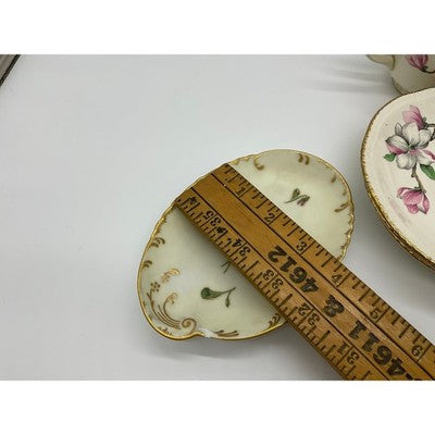 VTG Homer Laughlin Floral Porcelain Tea Set Cups Saucers Bowl Trinket Dish