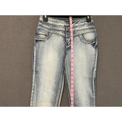 Rue21 Jeans Womens 1/2R Blue High Waist Skinny Freedom Flex Stretch Denim Pants