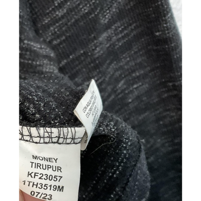 Distortion Sweater Womens Small Black Gray Hooded Knit Heathered Pullover Soft