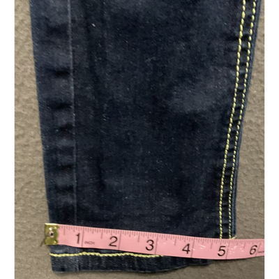 Fil Jeans distressed ripped skinny jeans yellow stitch Y2K streetwear Size 5