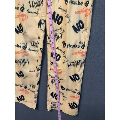 Blush Mark Pants Womens Small All Over Graphic Streetwear Y2K Polyester Blend