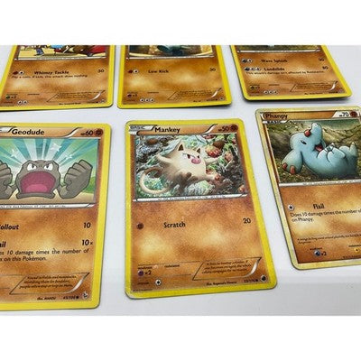 Pokemon Card Lot 6pc Cubone Machop Quagsire Geodude Mankey Phanpy TCG Fighting