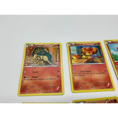Pokemon Card Lot 6pc Fire Type Cyndaquil Pansear Darumaka Larvesta TCG TCG