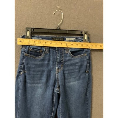 Aeropostale Women's Jeans 0 Reg High Waisted Skinny Blue Denim Stretch Casual