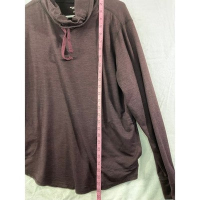 Old Navy Active Pullover Women Large Purple Cowl Neck Go-Dry Pockets Athleisure