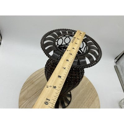Woven Wicker Metal Vase Candle Holder Decorative Rustic Farmhouse Centerpiece