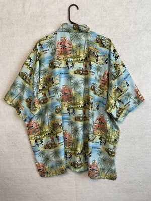 Rima Shirt Mens 2XL Multicolor Caribbean Life Hawaiian Button Up Short Sleeve