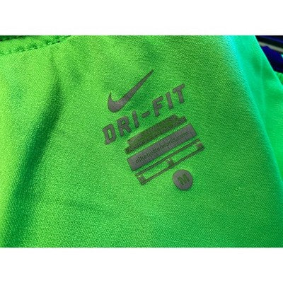 Nike Running Shorts Womens L Navy Blue Neon Green Dri-FIT Athletic Gym 548505