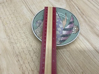 Dynasty Macau Hand Painted Decorative Plate Dish Abstract Leaves Art Design