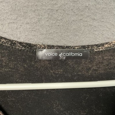 Voice of California Shirt Womens 1XL Embellished Layered Long Sleeve Top