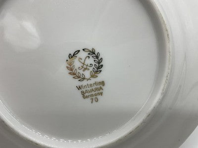 Vintage Winterling Bavaria Bread Plates Set Of 4 White Floral Germany Porcelain