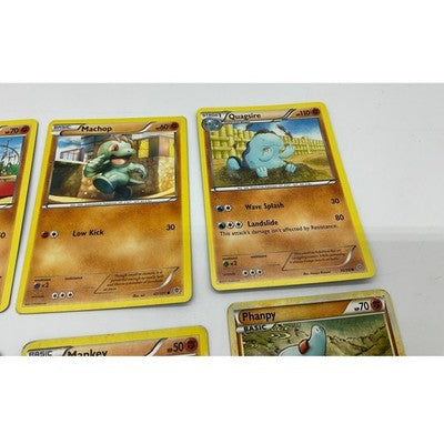 Pokemon Card Lot 6pc Cubone Machop Quagsire Geodude Mankey Phanpy TCG Fighting