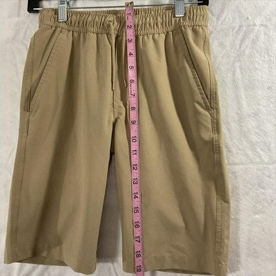 Nautica School Uniform Shorts Boys 12 Beige Elastic Waist Drawstring Stretch
