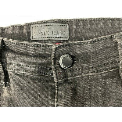 Steve's Jeans Slim Straight Men 33x32 Black Denim SU9AABALEF Stretch Pants