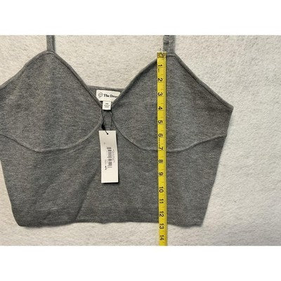 The Drop Catalina Bralette Women 2XL Heather Grey Adjustable Strap Knit Crop Top