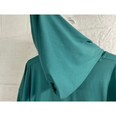UK2LA Beach Vibes Hoodie Womens Large Teal Graphic Drawstring Hem Sweatshirt