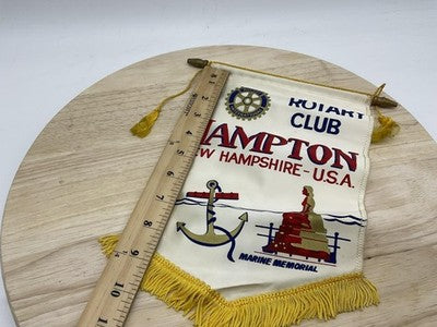 Rotary Club Hampton New Hampshire USA Marine Memorial Satin Banner Flag Pennant