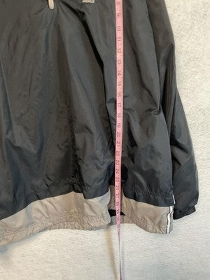 Starter Jacket Mens XL Blue Hooded 1/4 Zip Windbreaker Colorblock Nylon Lined