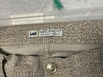 Lee Jeans Womens 32x23 Tan Leopard Animal Print Natural Fit Just Below Waist Y2K