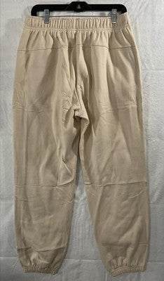 PINSPARK Pants Womens L Beige Fleece Lined Sweatpants Jogger Drawstring Pockets