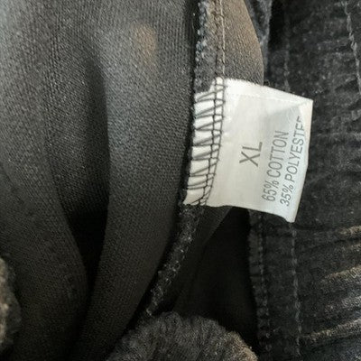 Pants Mens XL Gray Fleece Joggers Sweatpants Zip Pockets Drawstring Cuffed Moto