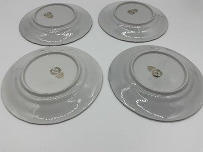 Vintage Winterling Bavaria Bread Plates Set Of 4 White Floral Germany Porcelain
