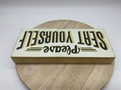 Ashland Please Seat Yourself Wall Sign Medium White Bathroom Humor Decor